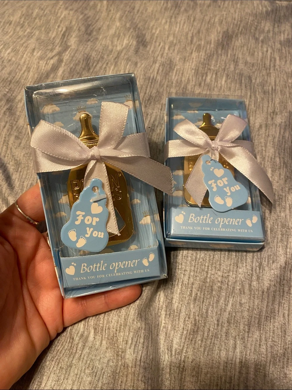 Gold “Poppin Bottles” Baby Bottle Bottle Opener Set Of 2 NIB
